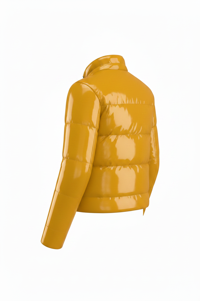 Golf flakes yellow Nylon puffer Jacket