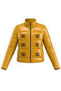 Golf flakes yellow Nylon puffer Jacket