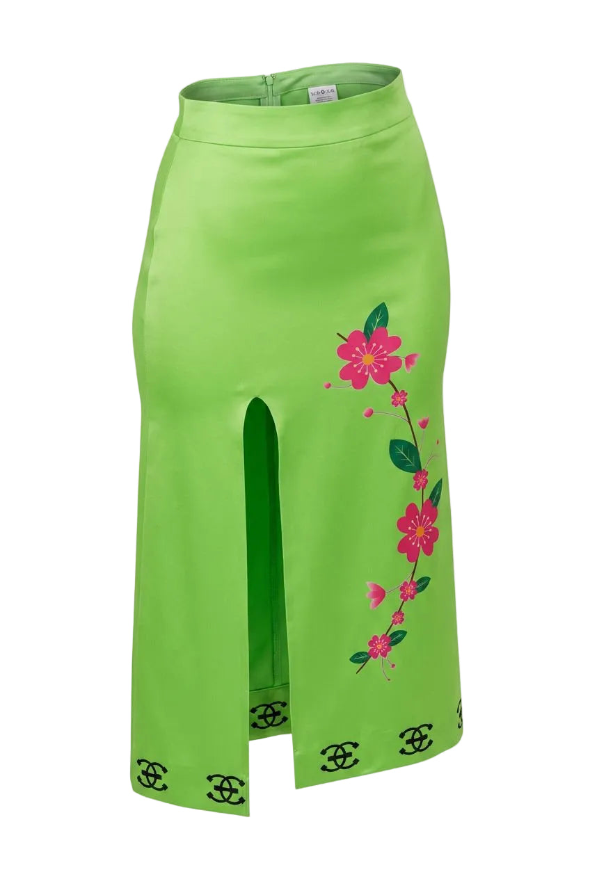 Elegant gloss green Skirt