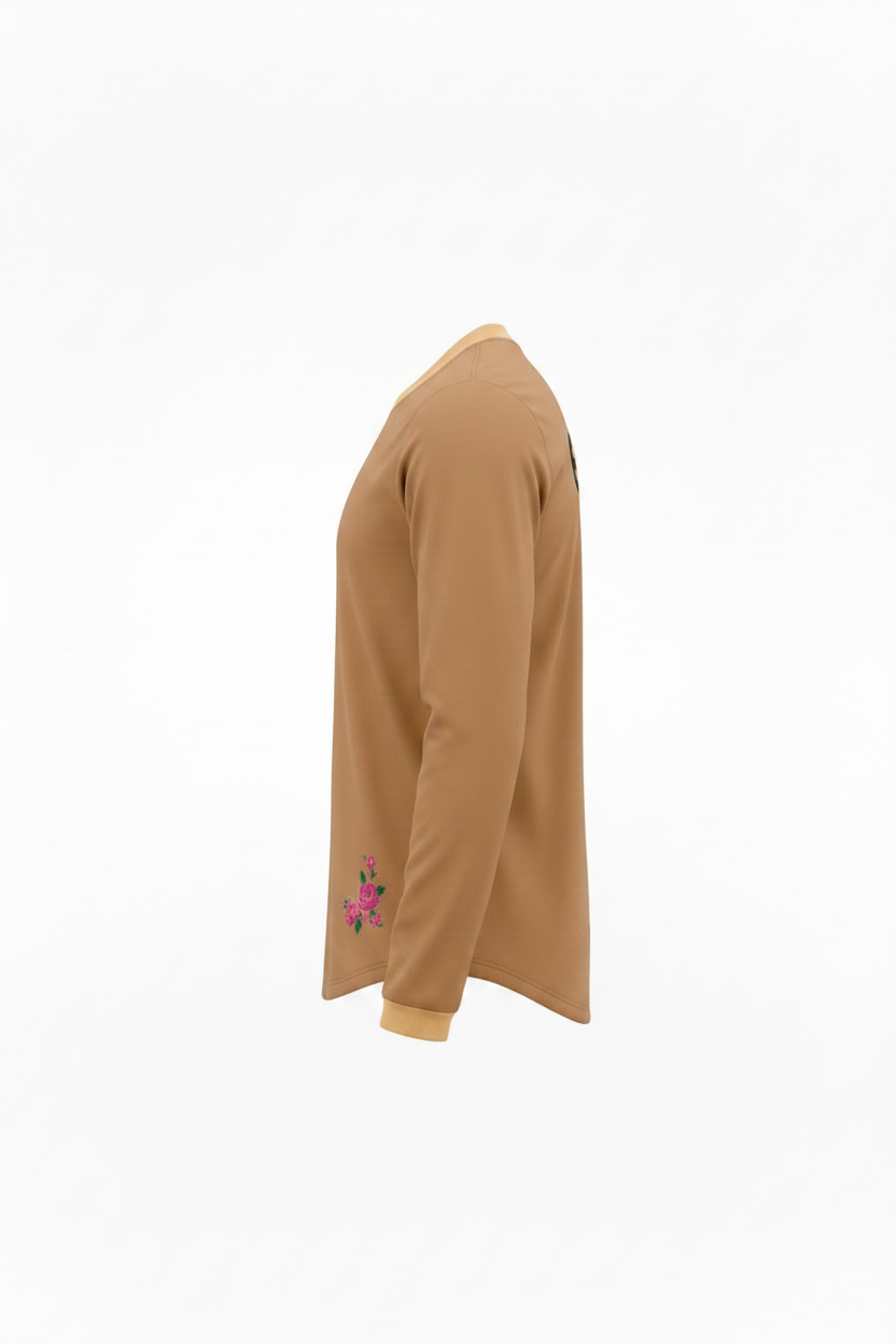 Long sleeve light brown shirt