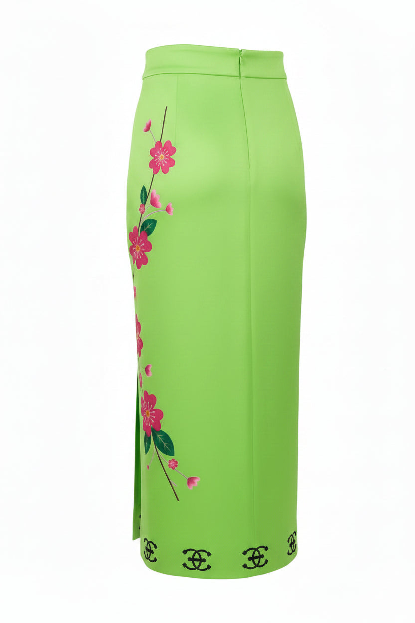 Elegant gloss green Skirt