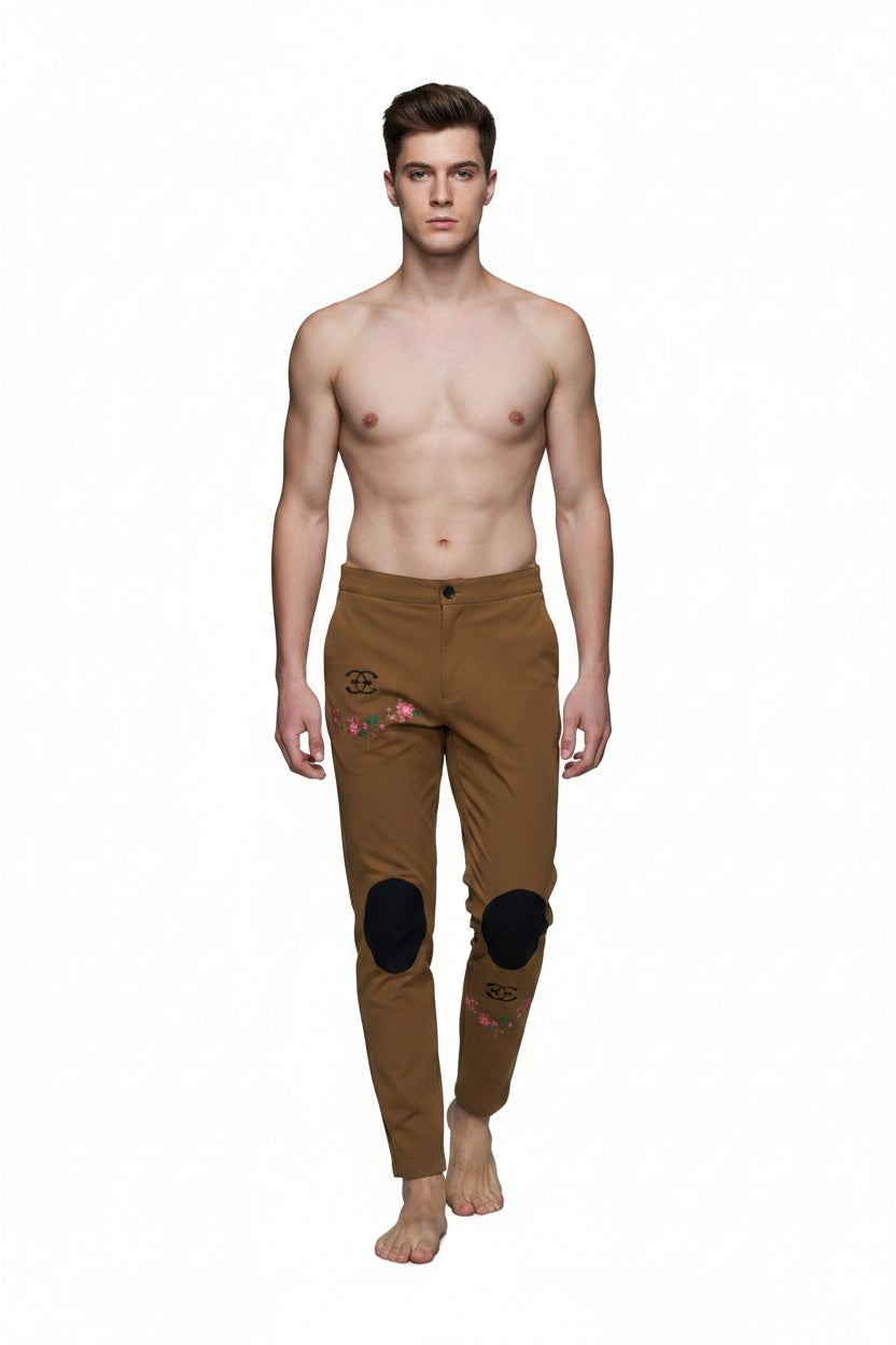 Velvet knees pants